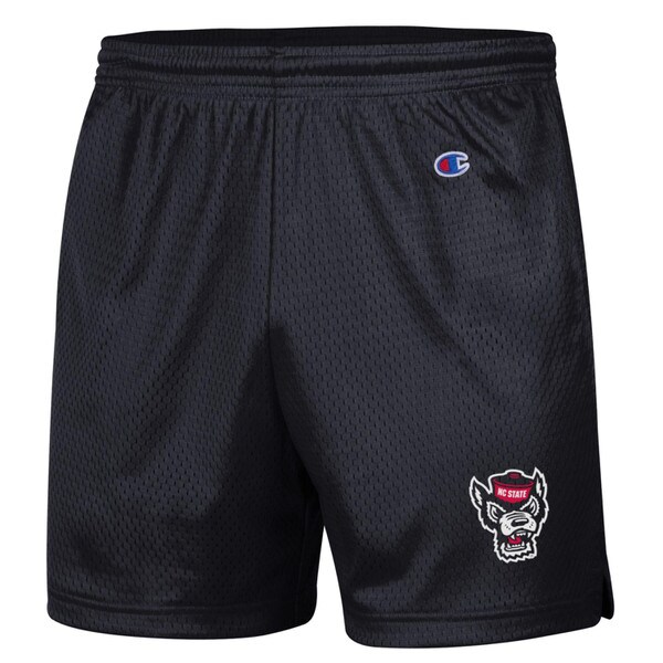 Black 5" Mesh Shorts - Wolfhead Log